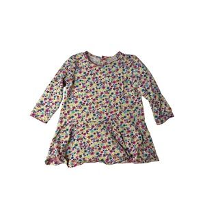 Hanna Andersson Floral Dress Girls 4 (100) Cotton Long Sleeve Twirl